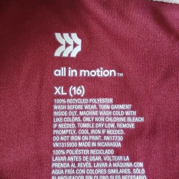 NEW All in Motion UPF 50+Maroon Red Long Sleeve <Push The Limit> Graphic T-Shirt - Picture 6 of 8
